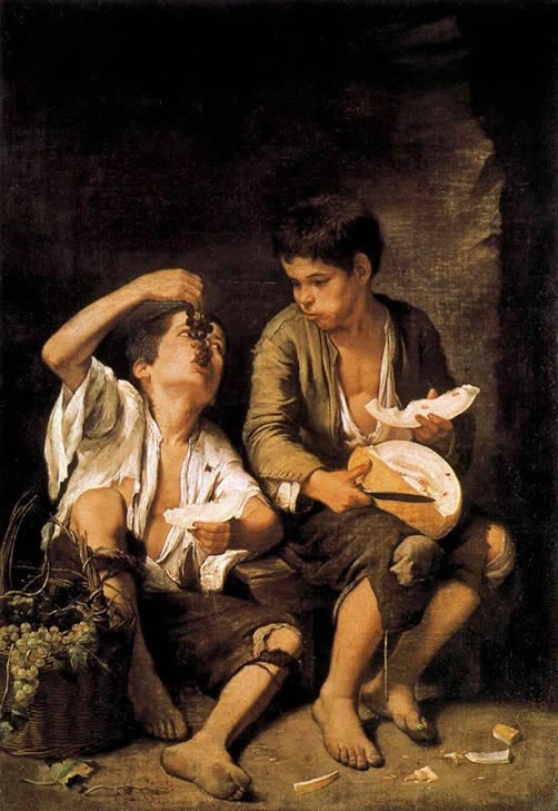 Boys Eating Grapes and Melon, Neue Pinakothek, Munich