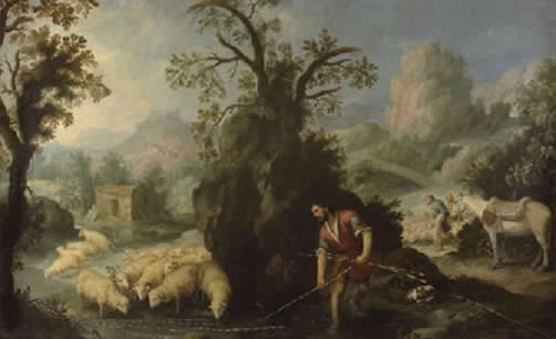 Jacob Laying Peeled Rods before the Flocks of Laban, 1660